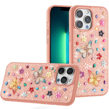 For iPhone 13 Pro Max 6.7 inch Case Butterfly 3D Jewel Glitter Bling Phone Cover