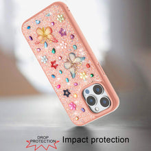 For iPhone 13 Pro Max 6.7 inch Case Butterfly 3D Jewel Glitter Bling Phone Cover