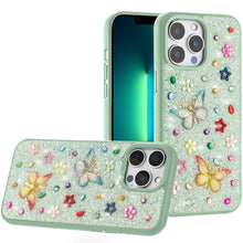 For iPhone 13 Pro Max 6.7 inch Case Butterfly 3D Jewel Glitter Bling Phone Cover