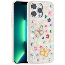 For iPhone 13 Pro Max 6.7 inch Case Butterfly 3D Jewel Glitter Bling Phone Cover
