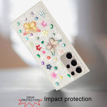 Samsung Galaxy S24 Ultra Case Floral Butterfly 3D Jewel Glitter Bling Cover