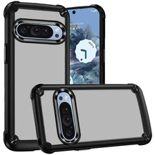 For Google Pixel 9 Pro XL 6.8 inch Case Hybrid with Metal Buttons Clear Back