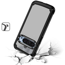 For Google Pixel 9 Pro XL 6.8 inch Case Hybrid with Metal Buttons Clear Back