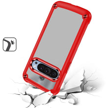 For Google Pixel 9 Pro XL 6.8 inch Case Hybrid with Metal Buttons Clear Back