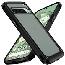 For Google Pixel 9/ 9 Pro 6.3 inch Case Hybrid with Metal Buttons Clear Back