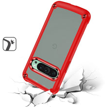 For Google Pixel 9/ 9 Pro 6.3 inch Case Hybrid with Metal Buttons Clear Back