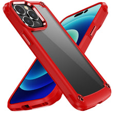 For iPhone 12 Pro Max Case with Metal Buttons Raised Camera Lip + Tempered Glass