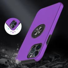 For iPhone 15 PRO Case Dual Layer Magnetic Ring Stand Hybrid + 2 Tempered Glass