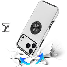 For iPhone 17 Pro Max Case Rubber Dual Layer Magnetic RingStand + Tempered Glass