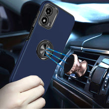 For Moto G 5G (2024) Case Rubber Dual Layer Magnetic Ring Hybrid +Tempered Glass