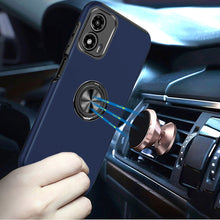 For Moto G Stylus 5G 2024 Case Rubber Dual Layer Magnetic Ring +Tempered Glass