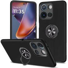 For Moto G 2025/2026/G Play 2026 Case Dual Layer Metal Ringstand +Tempered Glass