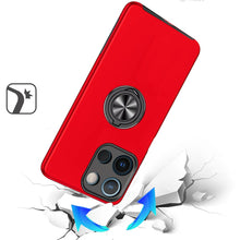 For Moto G 2025 Case Rubber Dual Layer Magnetic Ring Stand + Tempered Glass
