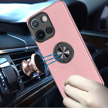 For Moto G 2025 Case Rubber Dual Layer Magnetic Ring Stand + Tempered Glass