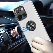 For Moto G 2025 Case Rubber Dual Layer Magnetic Ring Stand + Tempered Glass