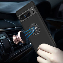 For Google Pixel 8 PRO 5G Case Rubberized Dual Layer Magnetic Ring Stand