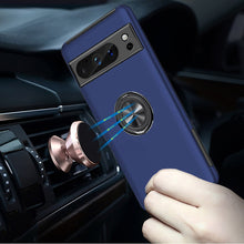 For Google Pixel 8 PRO 5G Case Rubberized Dual Layer Magnetic Ring Stand