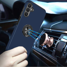 For Samsung A17 5G Case Rubber Dual Layer Magnetic RingStand + Tempered Glass