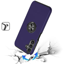 For Samsung A17 5G Case Rubber Dual Layer Magnetic RingStand + Tempered Glass