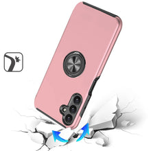 For Samsung A17 5G Case Rubber Dual Layer Magnetic RingStand + Tempered Glass