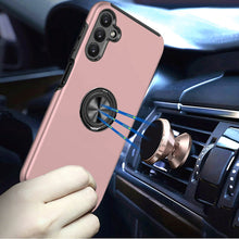 For Samsung A17 5G Case Rubber Dual Layer Magnetic RingStand + Tempered Glass