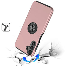 For Samsung A17 5G Case Rubber Dual Layer Magnetic RingStand + Tempered Glass