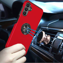 For Samsung A36/A56 Case Dual Layer Magnetic Ring Stand Hybrid + Tempered Glass