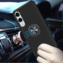 For Samsung S25 Edge Case Fused Dual Layer Magnetic Ring Stand + Tempered Glass