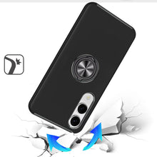 For Samsung S25 Edge Case Fused Dual Layer Magnetic Ring Stand + Tempered Glass