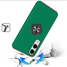 For Samsung S25 Edge Case Fused Dual Layer Magnetic Ring Stand + Tempered Glass