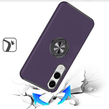For Samsung S25 Edge Case Fused Dual Layer Magnetic Ring Stand + Tempered Glass