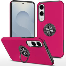 For Samsung S25 Edge Case Fused Dual Layer Magnetic Ring Stand + Tempered Glass