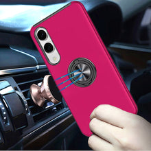 For Samsung S25 Edge Case Fused Dual Layer Magnetic Ring Stand + Tempered Glass