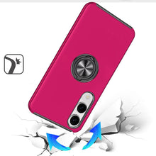 For Samsung S25 Edge Case Fused Dual Layer Magnetic Ring Stand + Tempered Glass