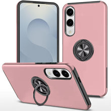 For Samsung S25 Edge Case Fused Dual Layer Magnetic Ring Stand + Tempered Glass