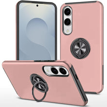 For Samsung S25 Edge Case Fused Dual Layer Magnetic Ring Stand + Tempered Glass