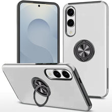 For Samsung S25 Edge Case Fused Dual Layer Magnetic Ring Stand + Tempered Glass