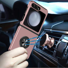 For Samsung Galaxy Z Flip 6 Case Rubberized Matte Magnetic Ring Stand Hybrid