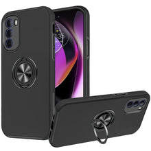 For Moto G 5G 2022 CHIEF Oil Painted Magnetic Ring Stand Hybrid Case Cover