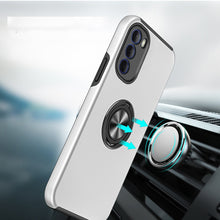 For Moto G 5G 2022 CHIEF Oil Painted Magnetic Ring Stand Hybrid Case Cover