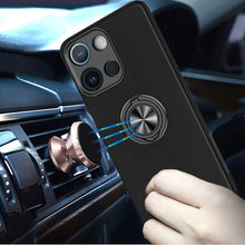 For Moto G Power 2025 Case Rubber Dual Layer w/ Magnetic Ring + Tempered Glass