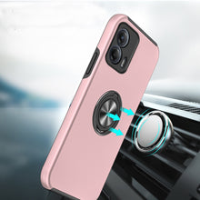 For Moto G Power 5G 2024 Case Rubber Dual Layer Magnetic Ring +Tempered Glass