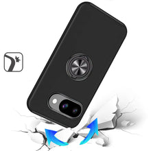 For Google Pixel 9a Case Rubber Dual Layer Magnetic RingStand + Tempered Glass