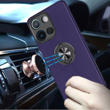 For Moto G Stylus 2025 Case Rubber Dual Layer w/ Magnetic Ring + Tempered Glass