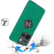 For Moto G Stylus 2025 Case Rubber Dual Layer w/ Magnetic Ring + Tempered Glass