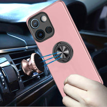 For Moto G Stylus 2025 Case Rubber Dual Layer w/ Magnetic Ring + Tempered Glass