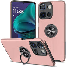 For Moto G Stylus 2025 Case Rubber Dual Layer w/ Magnetic Ring + Tempered Glass