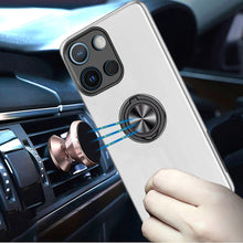 For Moto G Stylus 2025 Case Rubber Dual Layer w/ Magnetic Ring + Tempered Glass