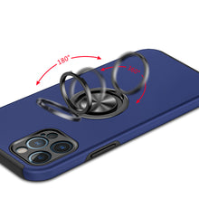 For iPhone 13 Pro Max Case Rubberized Dual Layer Magnetic Ring Stand Hybrid