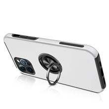 For iPhone 8 Plus/7 Plus Case Rubber Dual Layer with Ring Stand + Tempered Glass